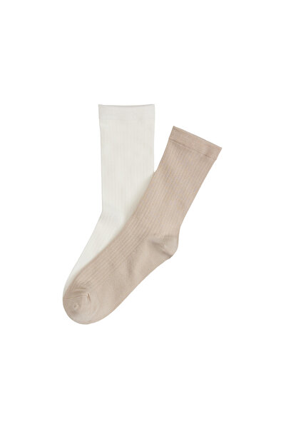 ESOTIQ Women's Medium Home Socks 2-Pack Mid Calf Softly Ribbed Warm & Coforta...