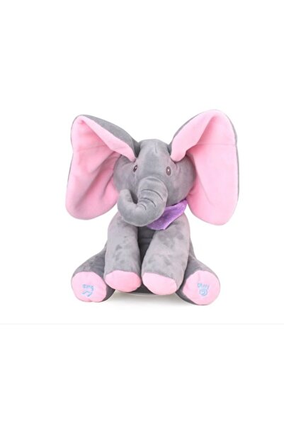 Eliandeco Elefant de pluș interactiv - Cântă, vorbește, face cucu, mișcă urec...