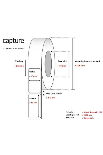 Other Etichetă de captură 47x25, Core 40, CA-LB3066
