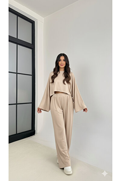 solena sln Women's Batwing Sleeve Blouse Pants Modal Set