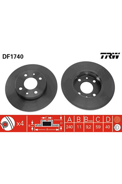 TRW Disc Frana Alfa Romeo 155/33 Fiat Cinquecento Van/Punto Caseta//Seicento ...