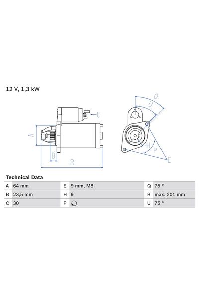Bosch Starter Alfa Romeo Mito Fiat 500/Albea/Doblo Autoutilitara/Limuzina Spa...