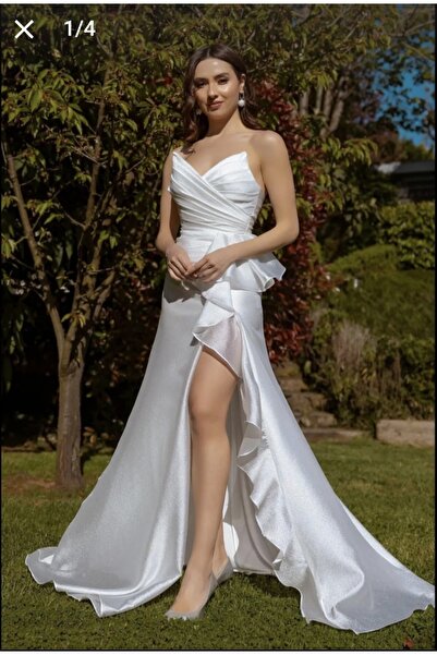 Dans Βραδινό φόρεμα άνοιγμα Gögüs ντραπέ Britli Nikah για ειδική περίσταση