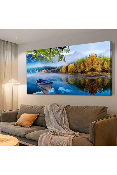 Today Idea لوحة جدارية من قماش البحيرة - منظر طبيعي للجبل الأزرق، 100×50 سم