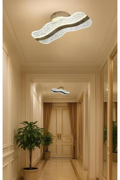 burenze Modern Luxury Tasarım Mosso Mare Tavan Led Avize Gold Sarı 30 CM Çap 4000K Gün Işığı Ledli Avize