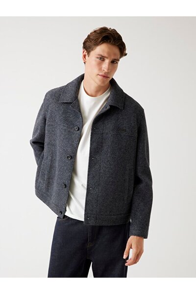 Guess Harringbone Erkek Yün Karışımlı Relaxed Fit Gömlek