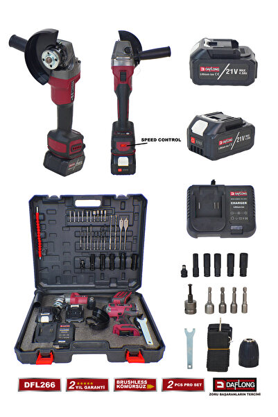 DAFLONG 2'Lİ SANAYİ SETİ 6 KADEMELİ DEVİRLİ TAŞLAMA+1600NM SOMUN BİJON MAKİNASI DFL-266