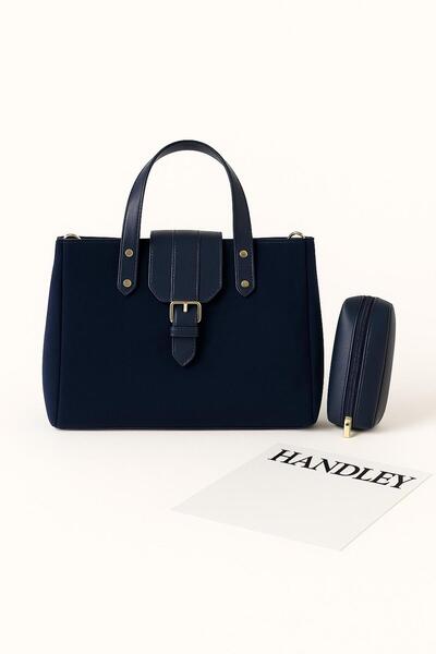 Handley Set de genți de mână și de umăr din piele de căprioară pentru femei