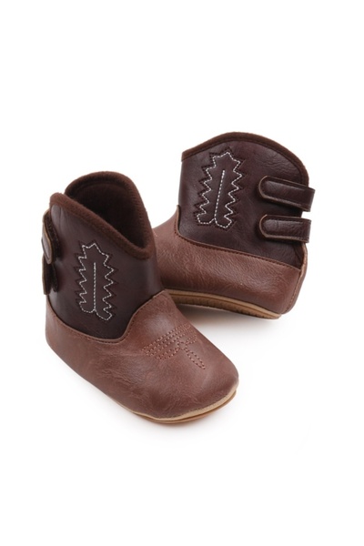 BebeNou Ghete cowboy pentru bebeluși, maro, talpă flexibilă chbjz3166-ci6