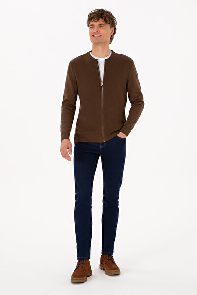 U.S. Polo Assn. Men's Brown Basic Knitwear Cardigan 50313721-Vr029