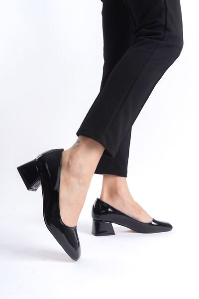 TRENDELLA Clay women's black patent leather high heeled shoes