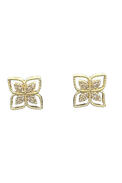 ElectraStore Delicate Gold Earrings Gold Simplicity - C4316