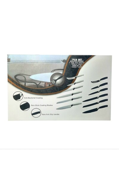 OEM 7-piece kitchen knife set with non-stick coating, stainless steel blade and ergonomic handle