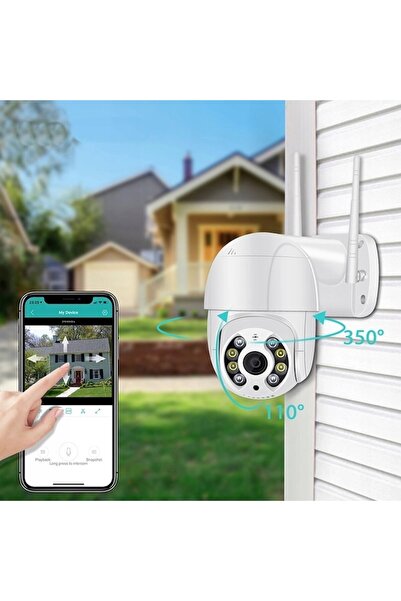 OnShop WiFi Surveillance Camera, 2MP Full HD, 4x Zoom, PTZ, Two-way Audio, SD/Cloud, White