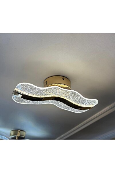 burenze Modern Luxury Tasarım Mosso Tavan Led Avize Gold Sarı 30 CM Çap 4000K Gün Işığı Ledli Avize