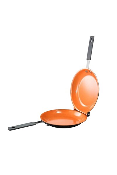ASHOP Tiessa double pancake pan, non-stick, cool handles, cream, 35 cm