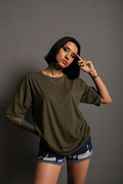 LAPS Men's Basic Solid Color Oversize T-shirt Düzrenk-tshirt