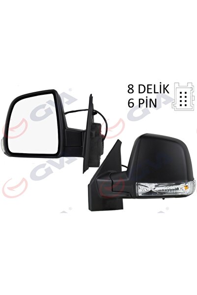 GVA DIŞ DİKİZ AYNASI SOL DOBLO 11> ELEKTRİKLİ SİNYALLİ SİYAH KAPAKLI TEK CAM ...