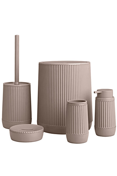 Okyanus Home Set accesorii baie, realizat din plastic, cos gunoi, perie WC, d...