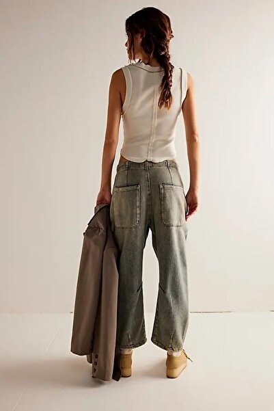 september island Smoky Blue Color Comfortable Fit Denim Trousers