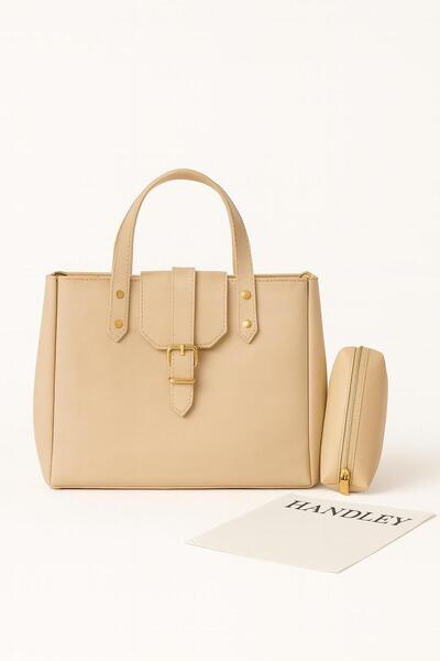 Handley Set de genți de mână și de umăr din piele de căprioară pentru femei