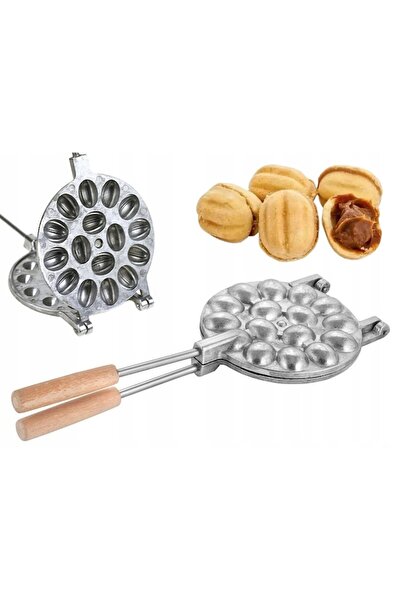 DECORTREND Walnut-shaped baking pan, alloy, 16 cavities, 40x16cm, silver