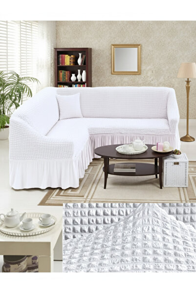 kutlale غطاء أريكة زاوية مقاس L مع تنورة ملتفة، مرن، قابل للتمدد، غطاء قياسي ...