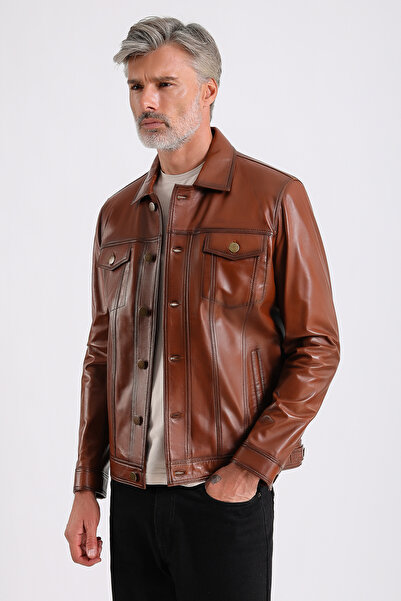 MQ Leather Maroquin Leather Enzo Erkek Hakiki Deri Ceket