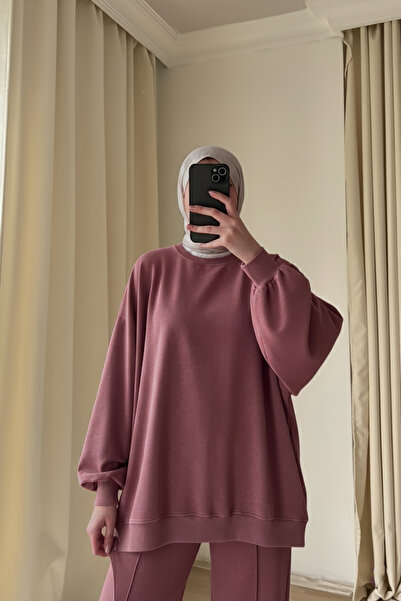 Suede Style 9033-9034 - Şık Rahat 2 Iplik Soft Yıkama Salaş Kadın Takım