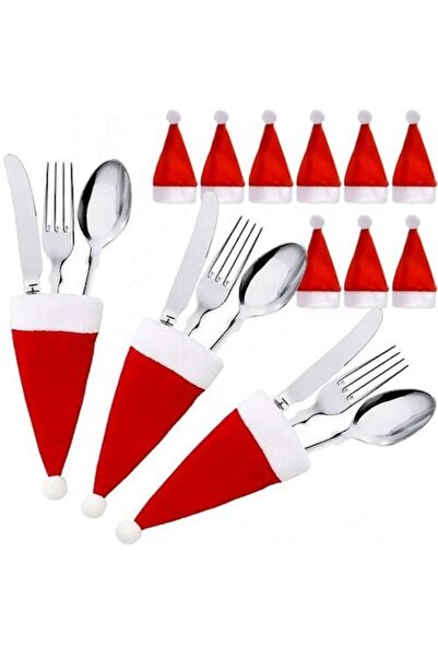 SMARTECH - Cutlery Covers Christmas Model, 12x6 cm, Red/White, Set of 12