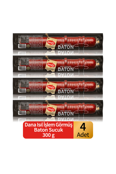 Danet Dana Baton Sucuk Isıl İşlem Görmüş 300 g x 4 Adet