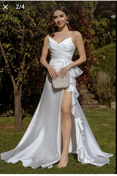 Dans Βραδινό φόρεμα άνοιγμα Gögüs ντραπέ Britli Nikah για ειδική περίσταση