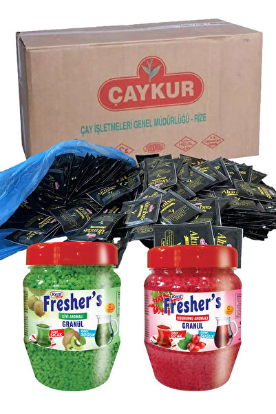 Çaykur Altınbaş Bardak Poşet Çay 1000 Adet + Kent Boringer Kivi ve Kuşburnu 300g 2 Adet Granül İçecek