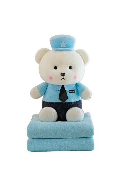 Tescomak Set pătură și pernă pentru copii, jucărie de pluș ursuleț de pluș, a...