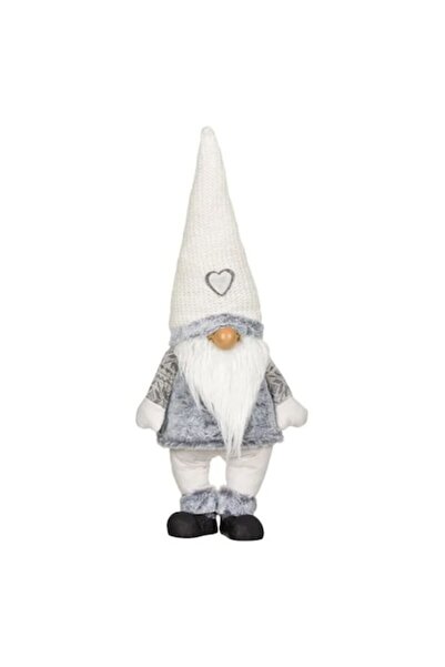 UnderShop Figurină Gnome 70 cm, De Crăciun, cu Blană Gri și Pălărie Albă, Und...