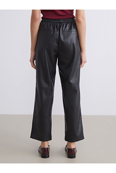 LC Waikiki Δερμάτινο γυναικείο παντελόνι με ελαστική μέση