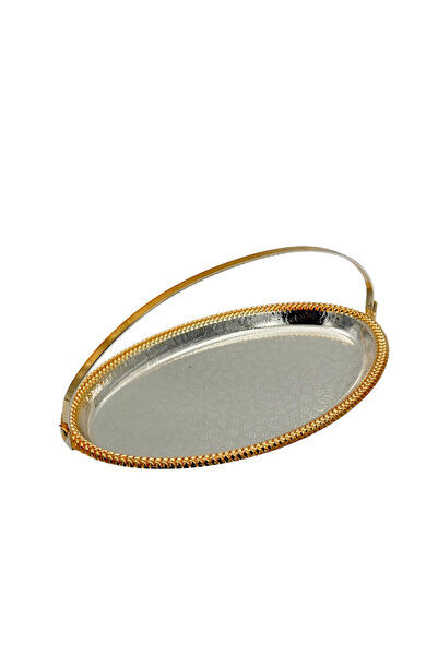 B&D B&D Decorative Tray, Oval Shape Chrome Color