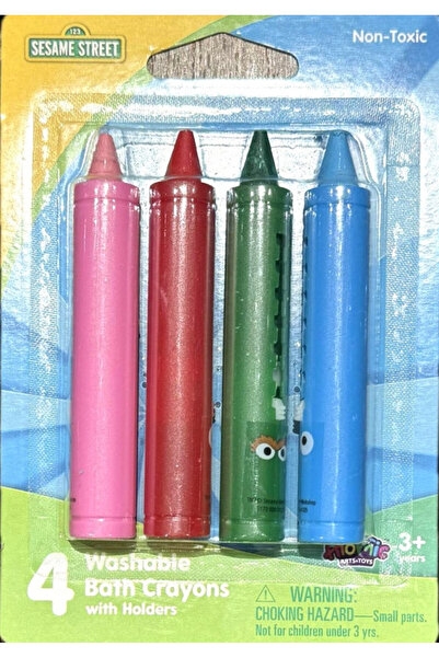 Sesame Street أقلام تلوين حمام قابلة للغسل، 4 قطع