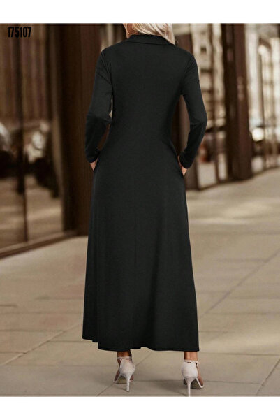 Viyamo Yeni Sezon Kadın İki İplik Elbise Viskon Uzun Kollu ve Fermuarlı