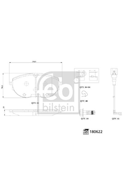 FEBI BILSTEIN Set Placute Frana Frana Disc Punte Fata Vw California T6 Camper...