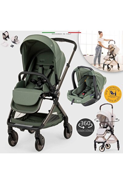 Elele Rotabile Premium Travel Sistem Bebek Arabası Yeşil