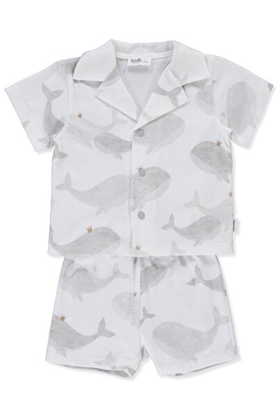 Bebetto Single Jersey Pajama Set 2-Piece (Sweet Pyjamas/25-Whales) Gray