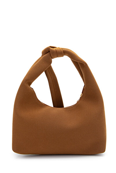 minebag Suede Smitty Shoulder Bag with Belt Detail, Brown