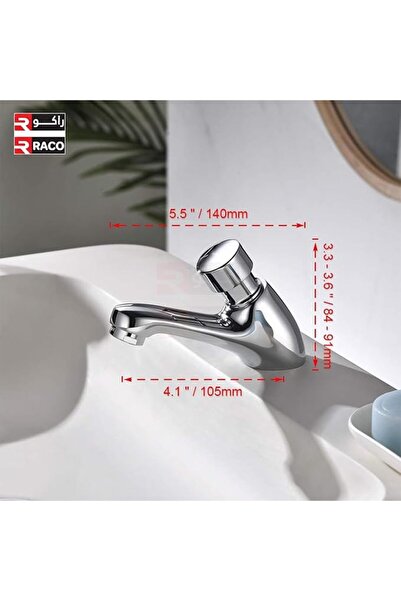 Raco BIB Tap Chrome, Self-Closing Delay Action Stainless Steel Tap (Basin Pillar Tap - FD231)