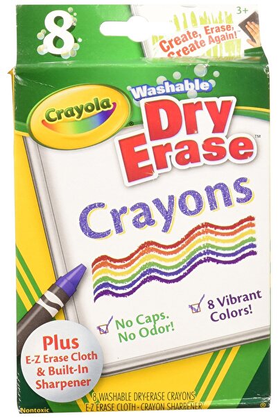 Crayola أقلام تلوين قابلة للغسل والمسح الجاف "حجم كبير" 8 ألوان