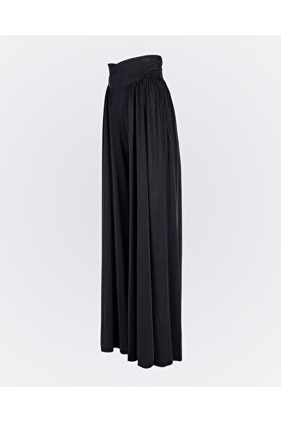 Monolou Double-Breasted Pleated Active Pants with Waist Detail in Modal Fabric