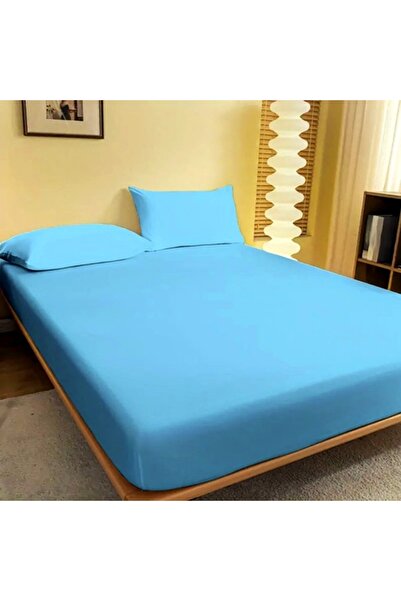 PATONE Fitted sheet, 160x200cm + 2 pillowcases, 50x70cm, cotton, blue