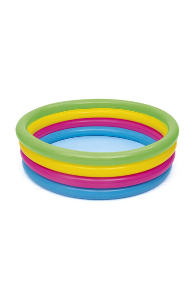 BESTWAY مسبح لعب قابل للنفخ بأربع حلقات قوس قزح 157*46 سم -26-51117