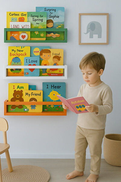 Deisor 1pcs Montessori Wooden Bookshelf - 60 cm