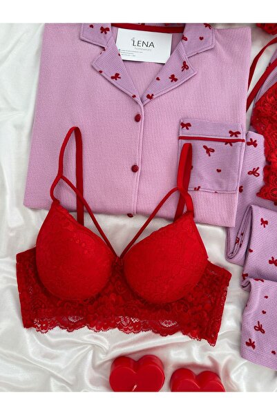 Lena Homewears Women's Ecru Waffle Premium Pajama Set with Underwear